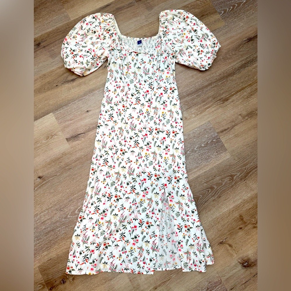 Floral Puff Sleeve Maxi Dress